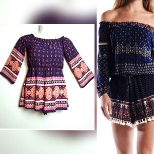 Off The Shoulder Romper Women's Size S Boho